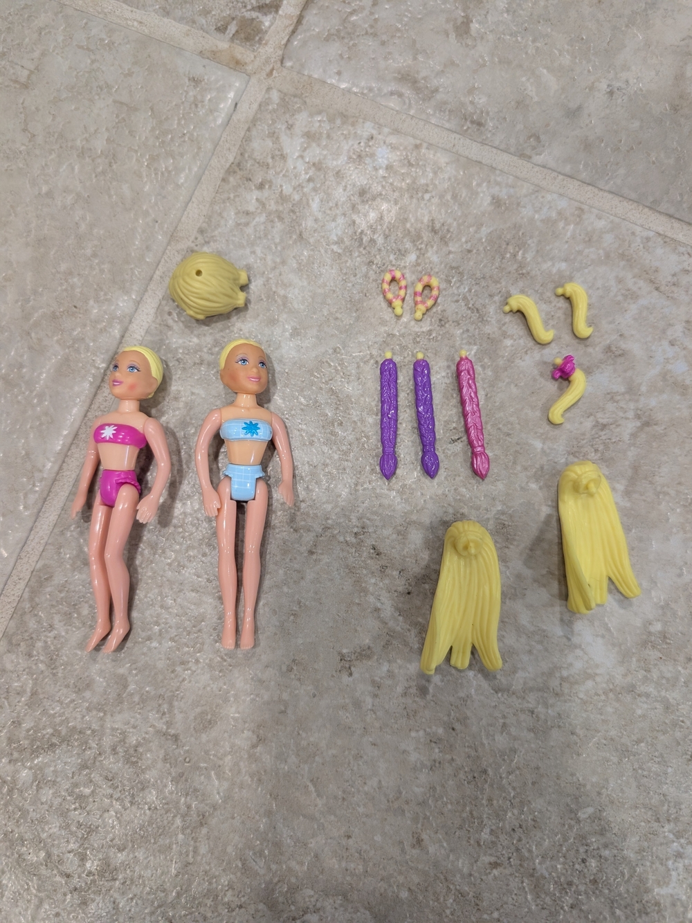 Vintage Polly Pocket Pop N' Style Wig Hair Lot Set - Picture 1 of 1